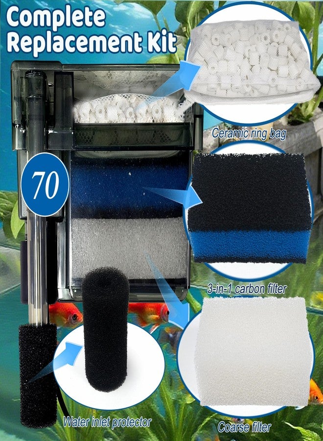 PurifyLogix 2 Sets of Upgraded Three-Stage Filtration Fish Tank Filter for AquaClear 70 Power Filter, 2 Set of Replacement Maintenance Kit for Fish Tank Filter for 40- to 70-Gallon Aquariums - Image 5